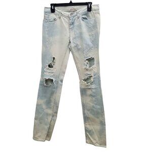 J Brand Women's Pencil Leg Light Wash Bleached Ripped Low Rise Skinny‎ Jeans 28